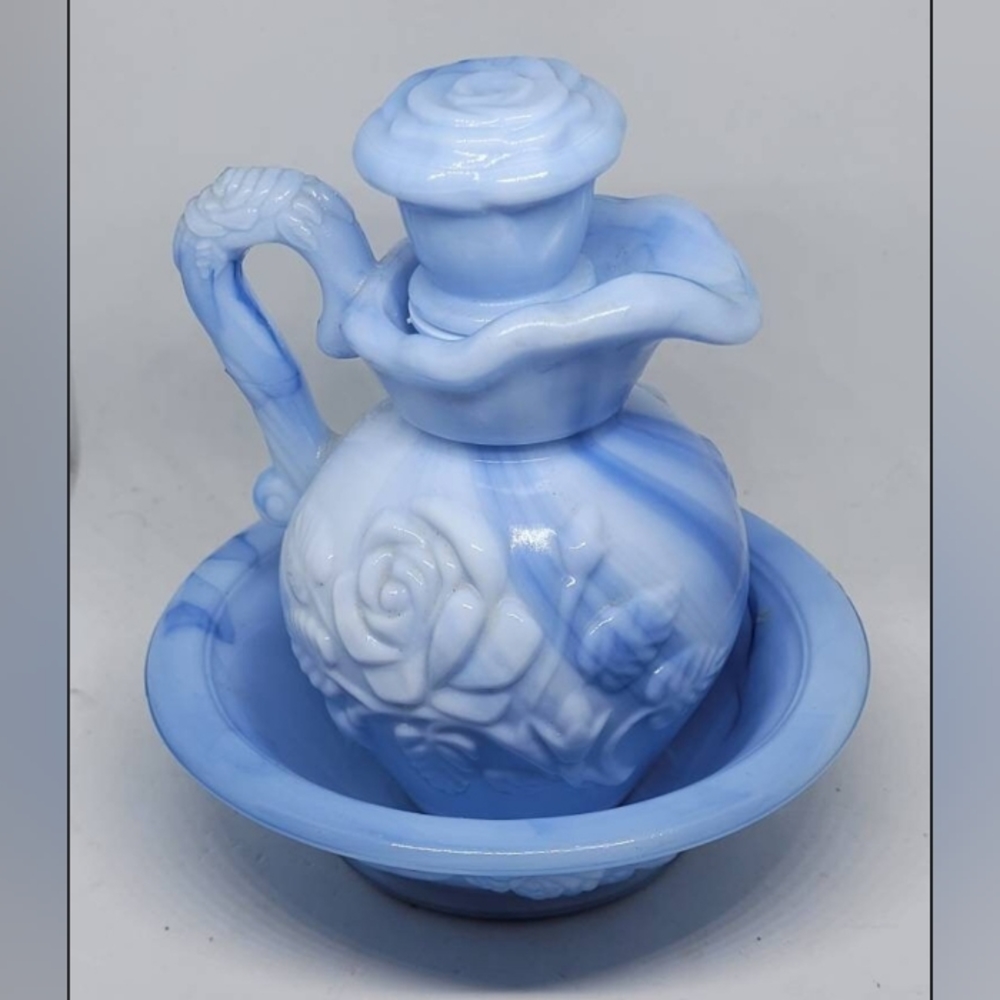 Vintage, home decor, home accents, pitcher basin, AVON, vintage Avon, bathroom